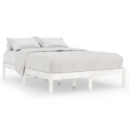 vidaXL Small Double Bed Frame Solid Wood White 