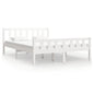 Estructura de cama madera maciza blanca 135x190 cm