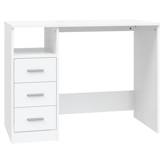 Desk drawers plywood white 102x50x76 cm 