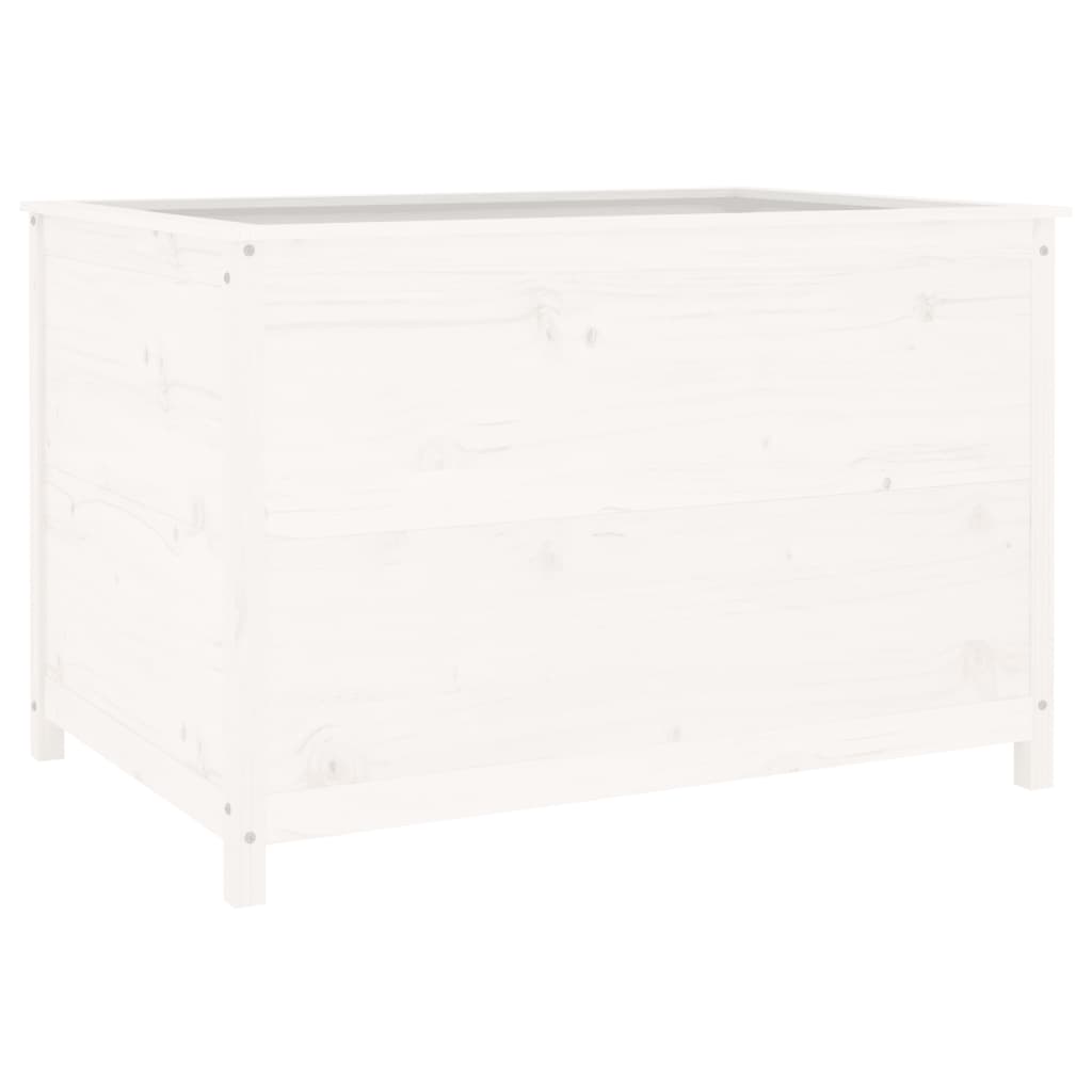 Raised garden bed white pine wood 119.5x82.5x78cm