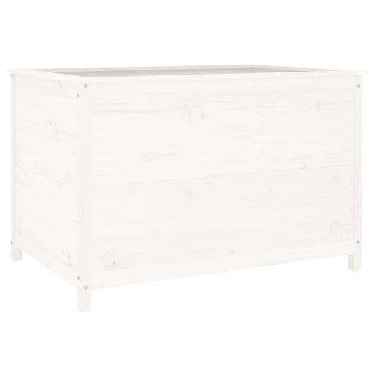 Raised garden bed white pine wood 119.5x82.5x78cm