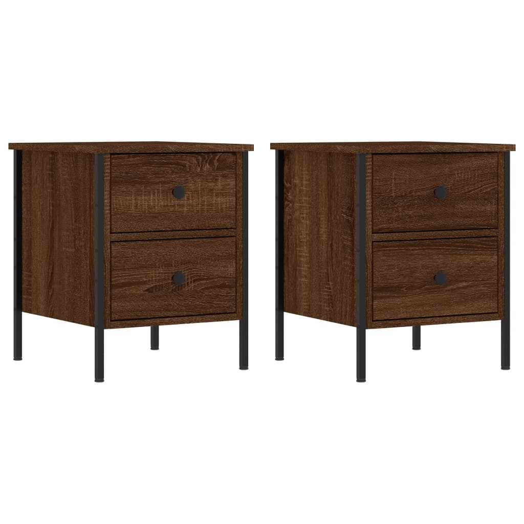 Bedside tables 2 pcs engineered wood brown oak 40x42x50 cm