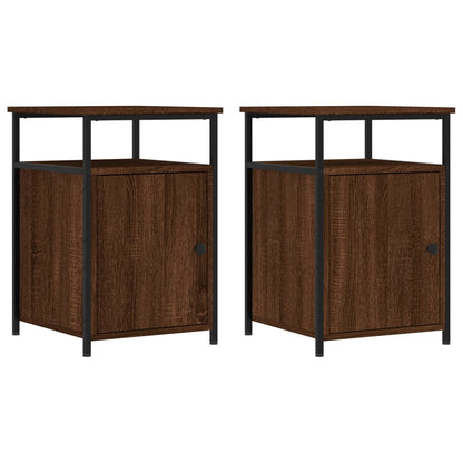 Bedside tables 2 pcs brown oak plywood 40x42x60 cm