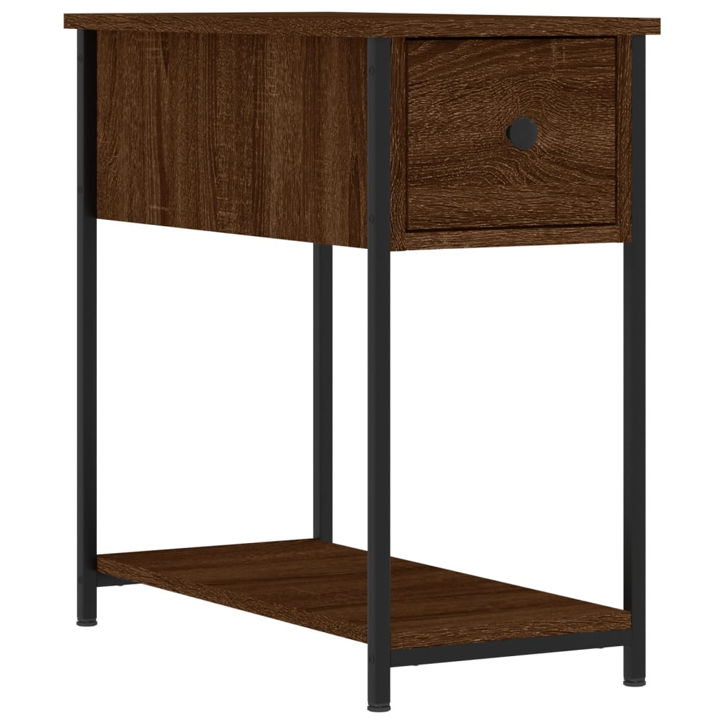 Bedside table engineered wood oak brown 30x60x60 cm