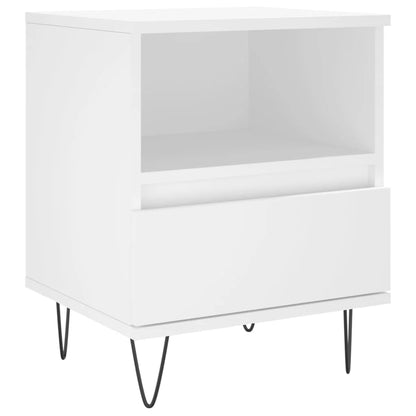 Bedside table white plywood 40x35x50 cm