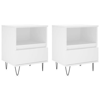 Bedside table white plywood 40x35x50 cm