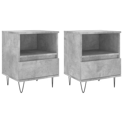 Bedside tables 2 pcs engineered wood concrete grey 40x35x50 cm