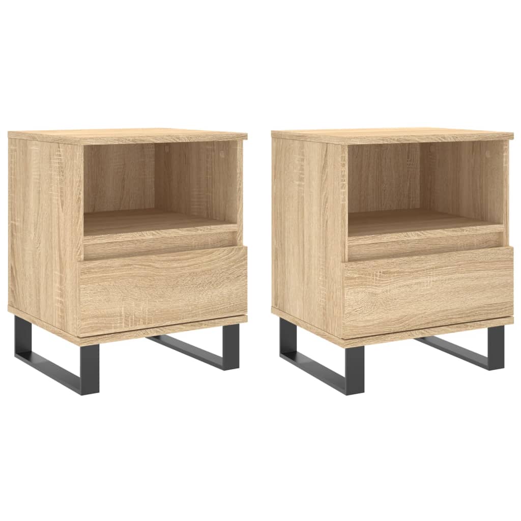 Bedside tables 2 pcs Sonoma oak engineered wood 40x35x50 cm