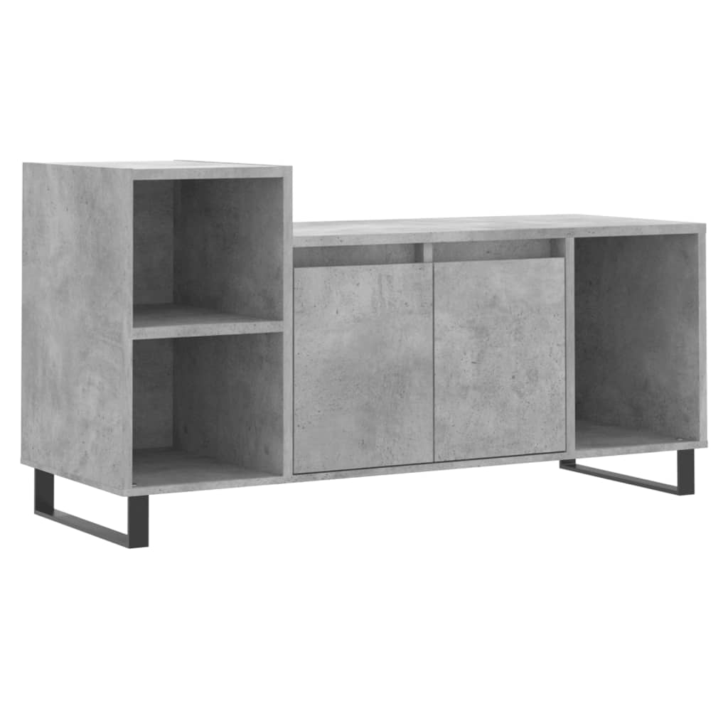 Concrete grey plywood TV cabinet 100x35x55 cm