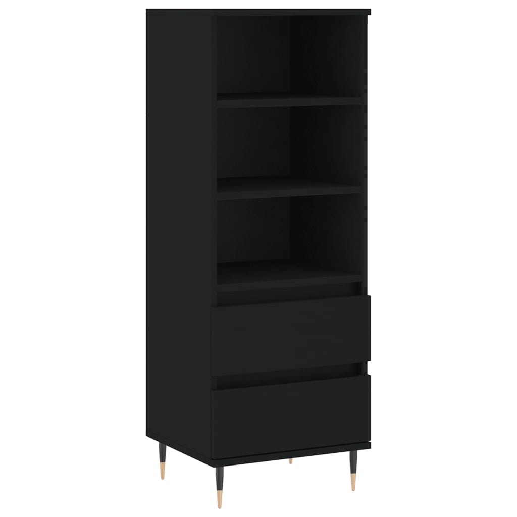 High sideboard black plywood 40x36x110 cm