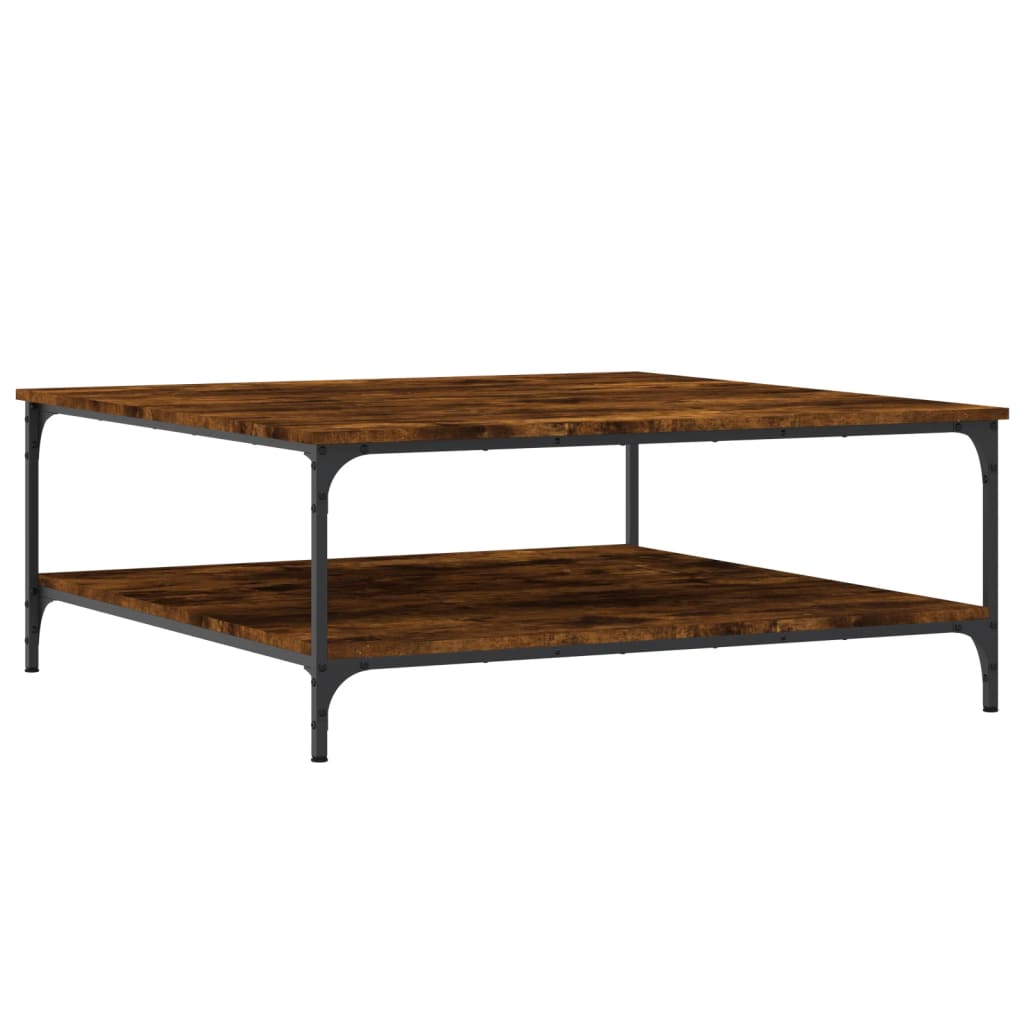 Smoked oak engineered wood coffee table 100x100x40 cm