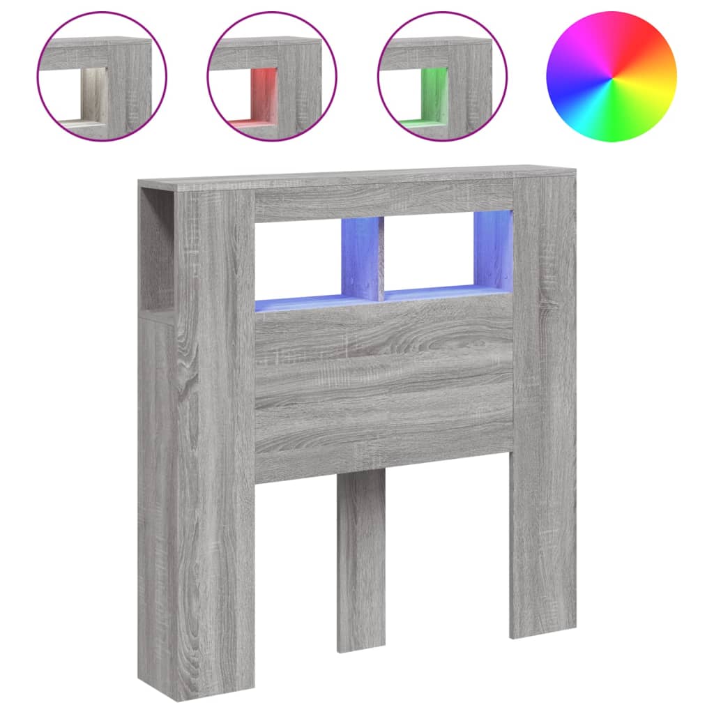 Cabecero con LED madera de ingeniería