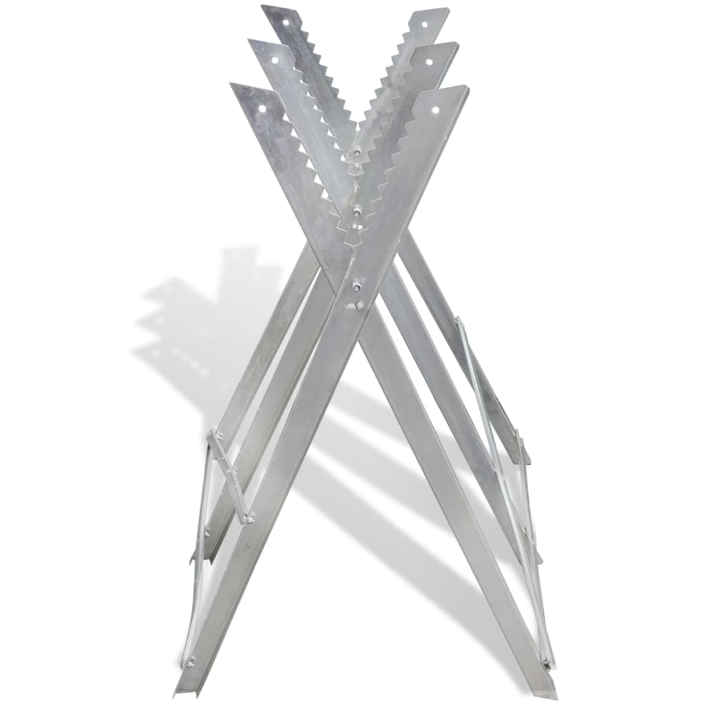 Soporte plegable galvanizado con sierras para carpintería