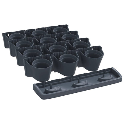 Set de plantas jardín vertical 12 uds polipropileno antracita