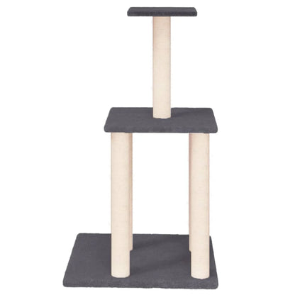 Cat scratching post with sisal posts dark grey 85.5 cm