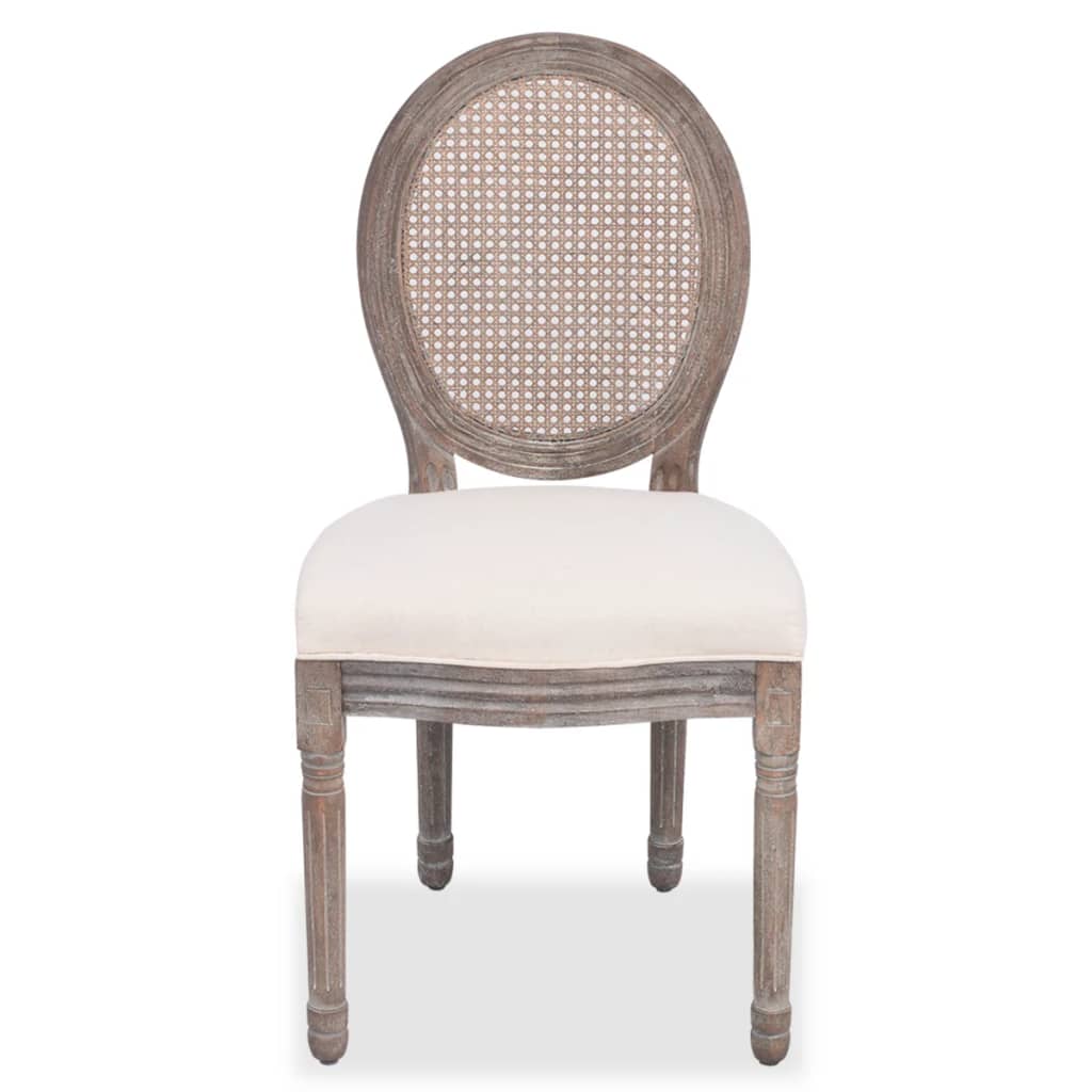 Dining room chairs, 4 units, cream-colored fabric