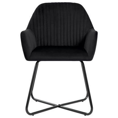 Dining room chairs 4 units black velvet