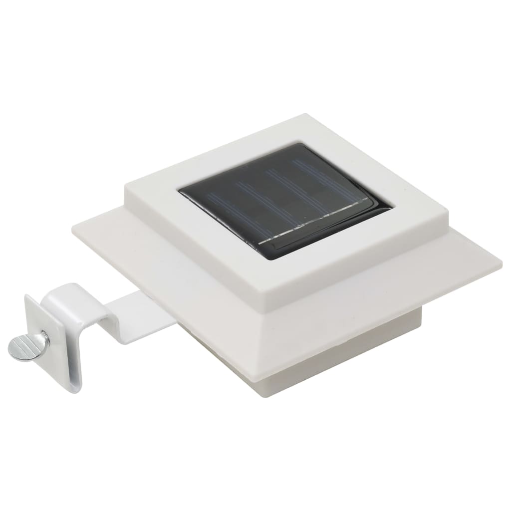 White outdoor square solar lights 12 pcs LED 12 cm