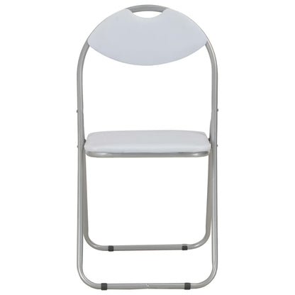 Sillas de comedor plegables 4 unidades cuero sintético blanco