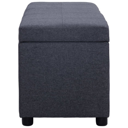 Bench with storage space 116 cm dark grey polyester