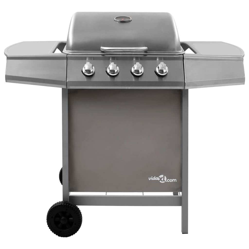 Silver 4 burner gas barbecue