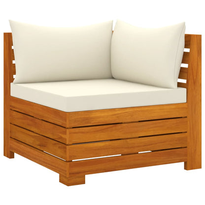 6-piece garden furniture with cushions made of solid acacia wood