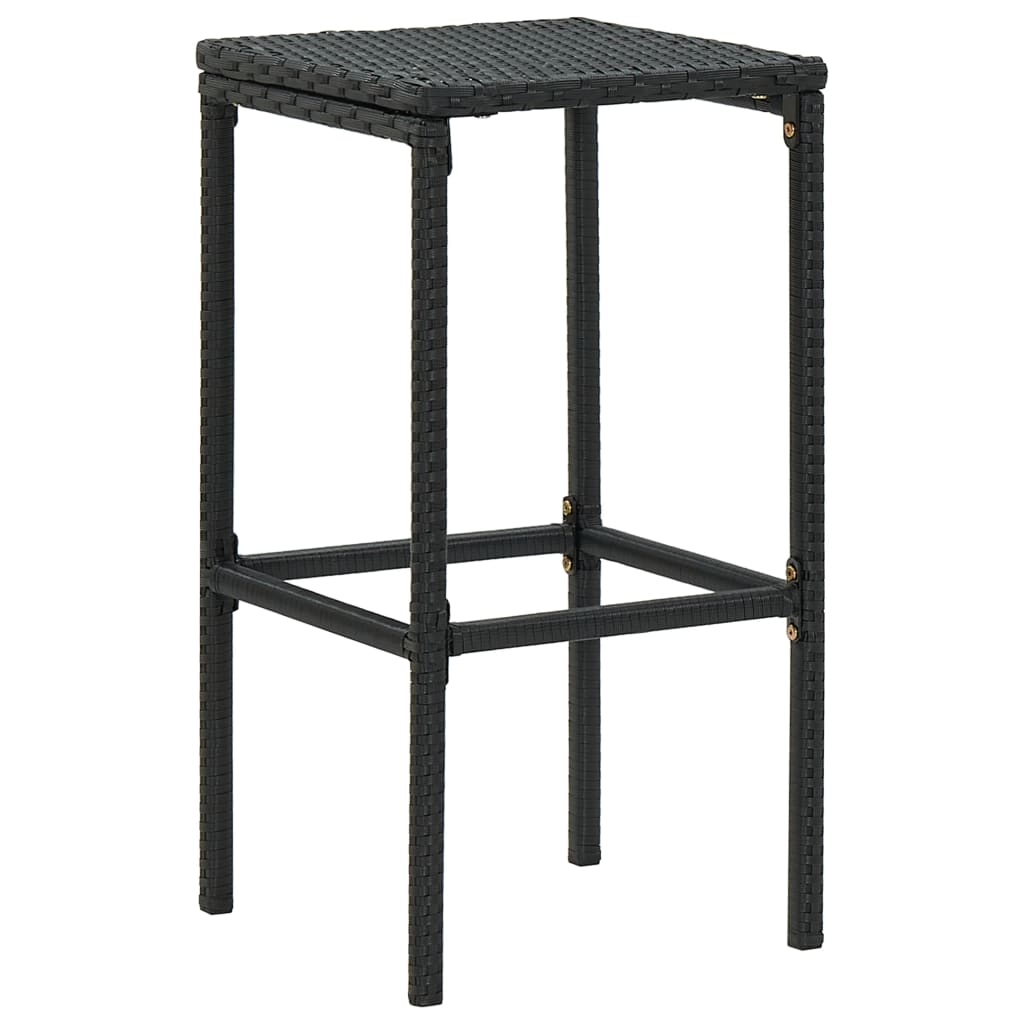 Kitchen stools with cushions 4 pcs synthetic rattan black