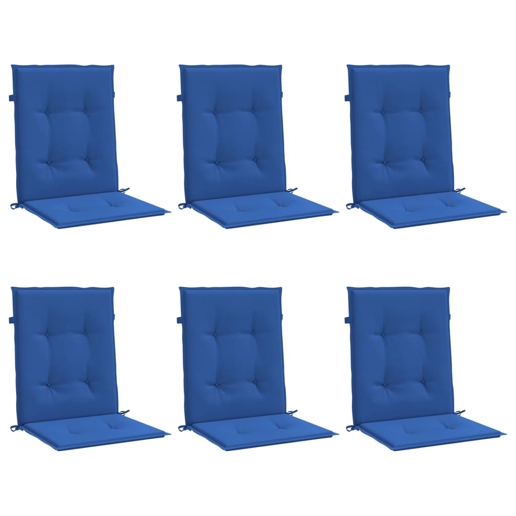 Garden chair cushion low backrest 6 pcs Oxford fabric blue