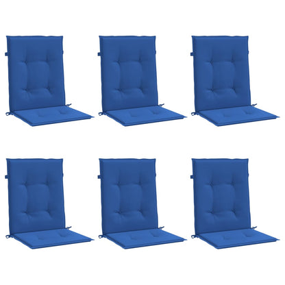 Garden chair cushion low backrest 6 pcs Oxford fabric blue