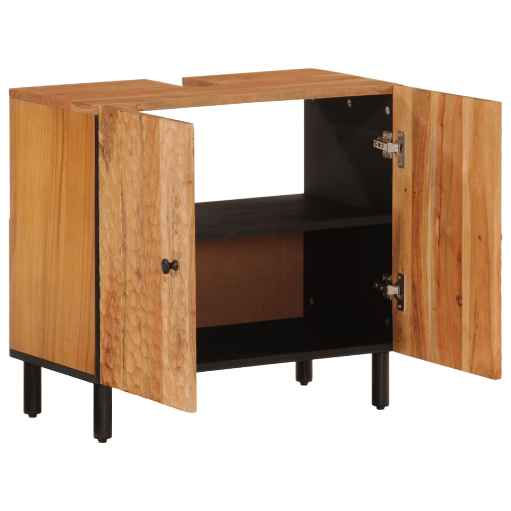 2-piece bathroom furniture set solid acacia wood 