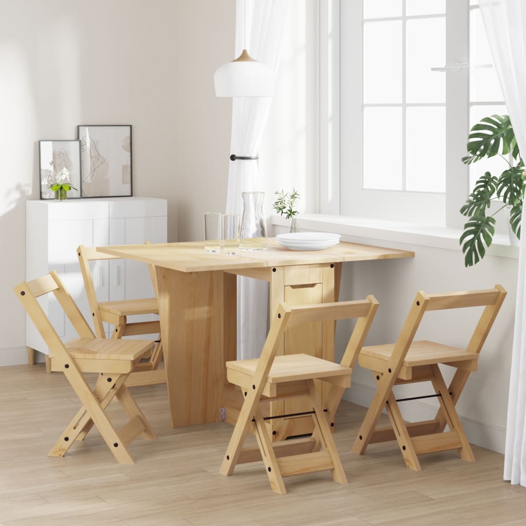 Set comedor plegable mariposa 5 pzas Corona madera pino