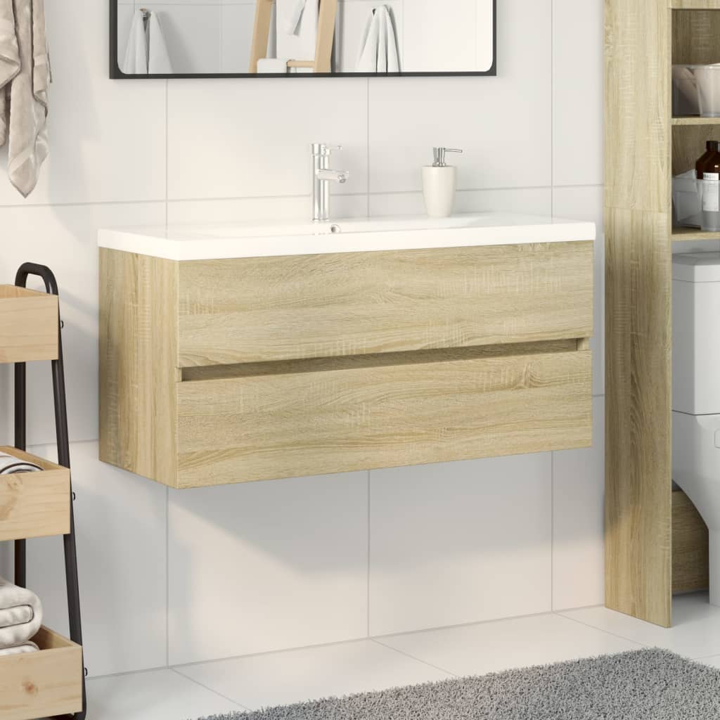 Mueble con lavabo madera de ingeniería roble