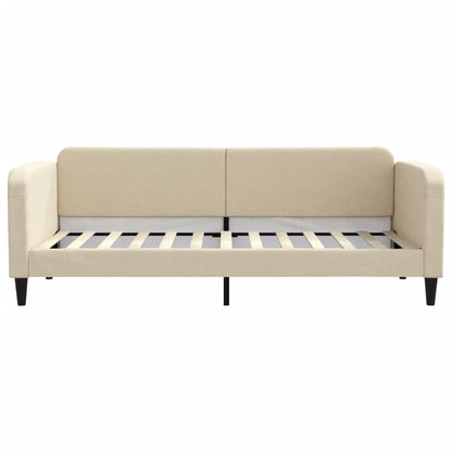 Cream fabric sofa bed 90x200 cm