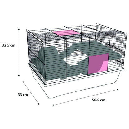 FLAMINGO Hamster cage Jaro 2 black and blue 50.5x33x32.5 cm