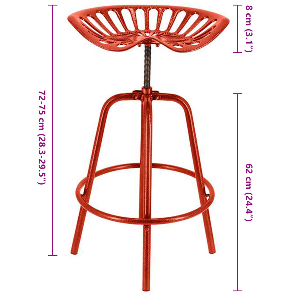 Esschert Design Stool in the shape of a red tractor seat