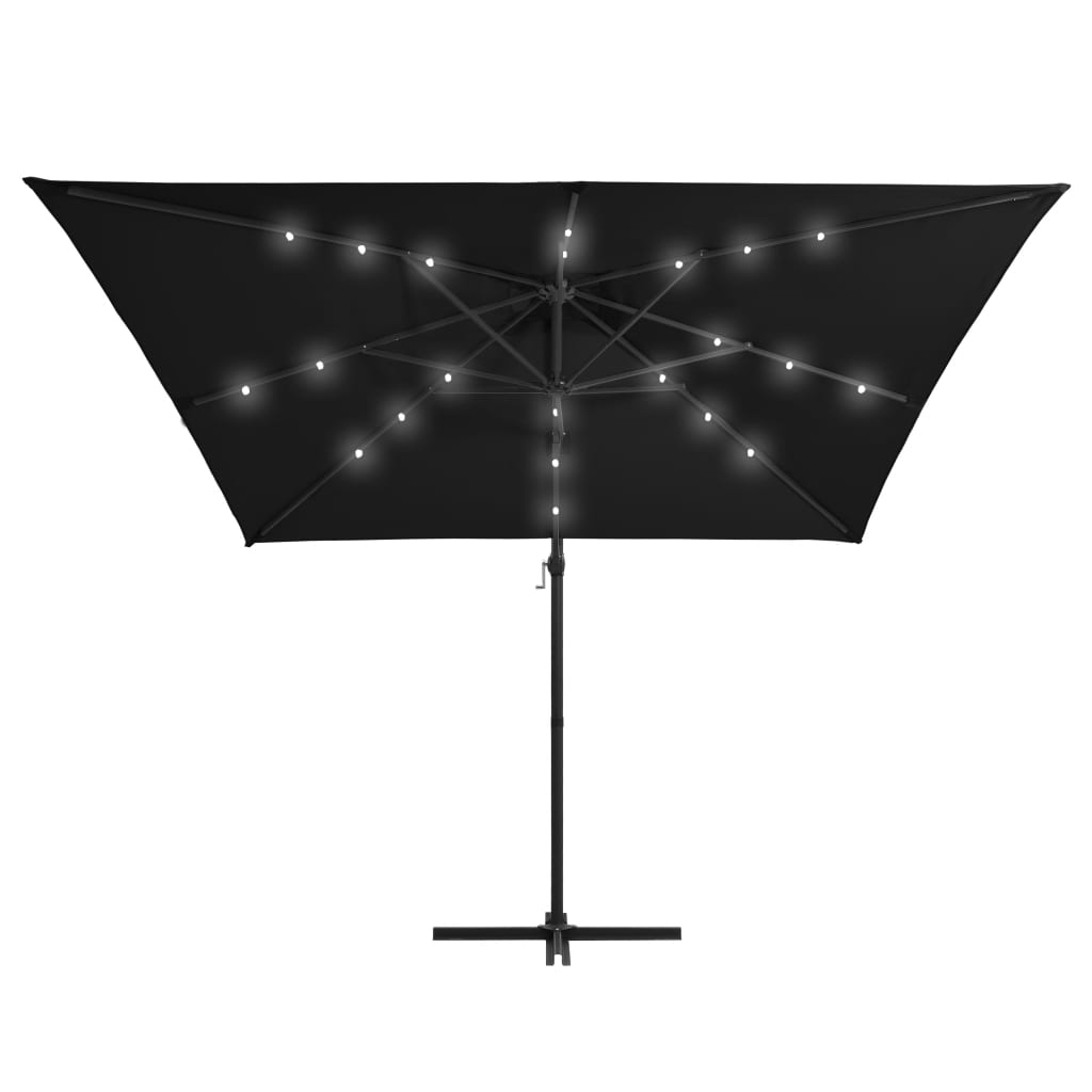 Cantilever parasol with LED lights 250x250 cm various finishes 