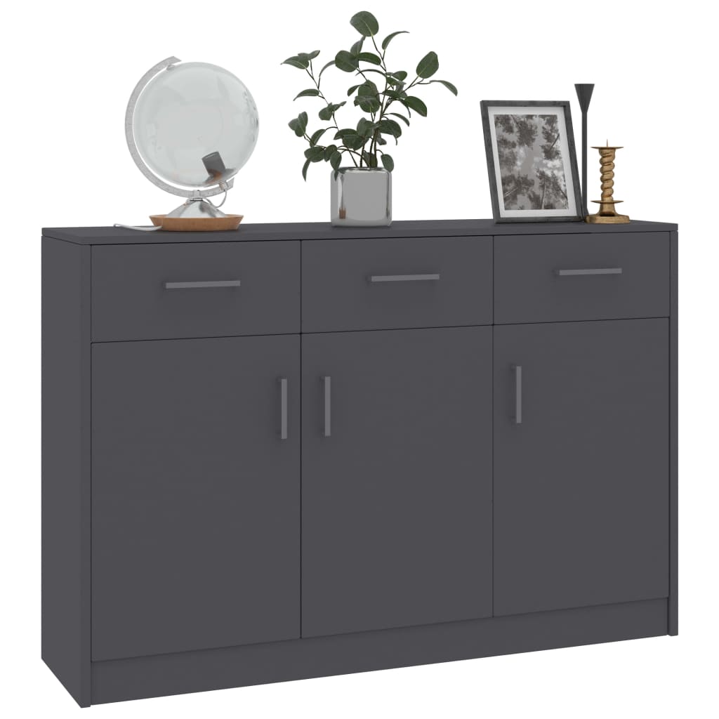 Grey plywood sideboard 110x30x75 cm