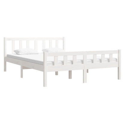 vidaXL Bed frame solid wood white 135x190 cm 