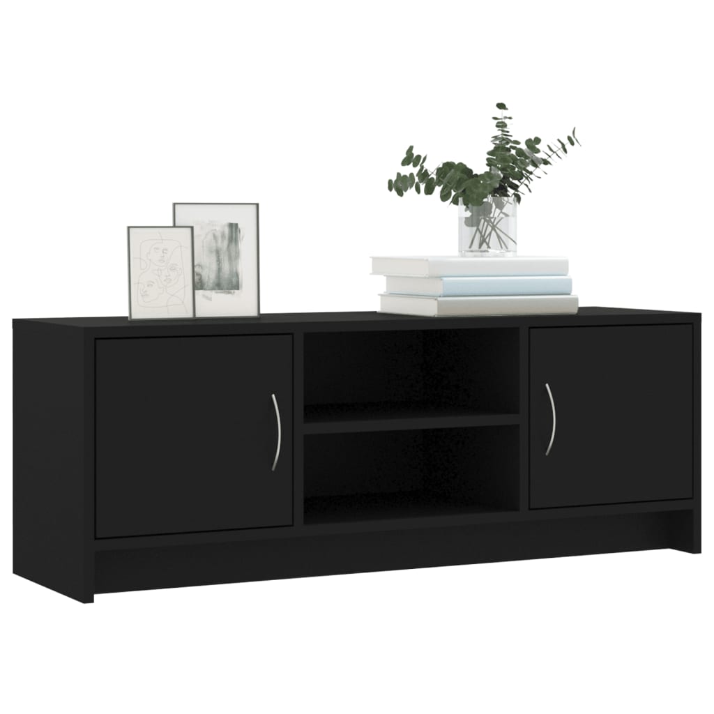 TV cabinet black engineered wood 102x30x37.5 cm