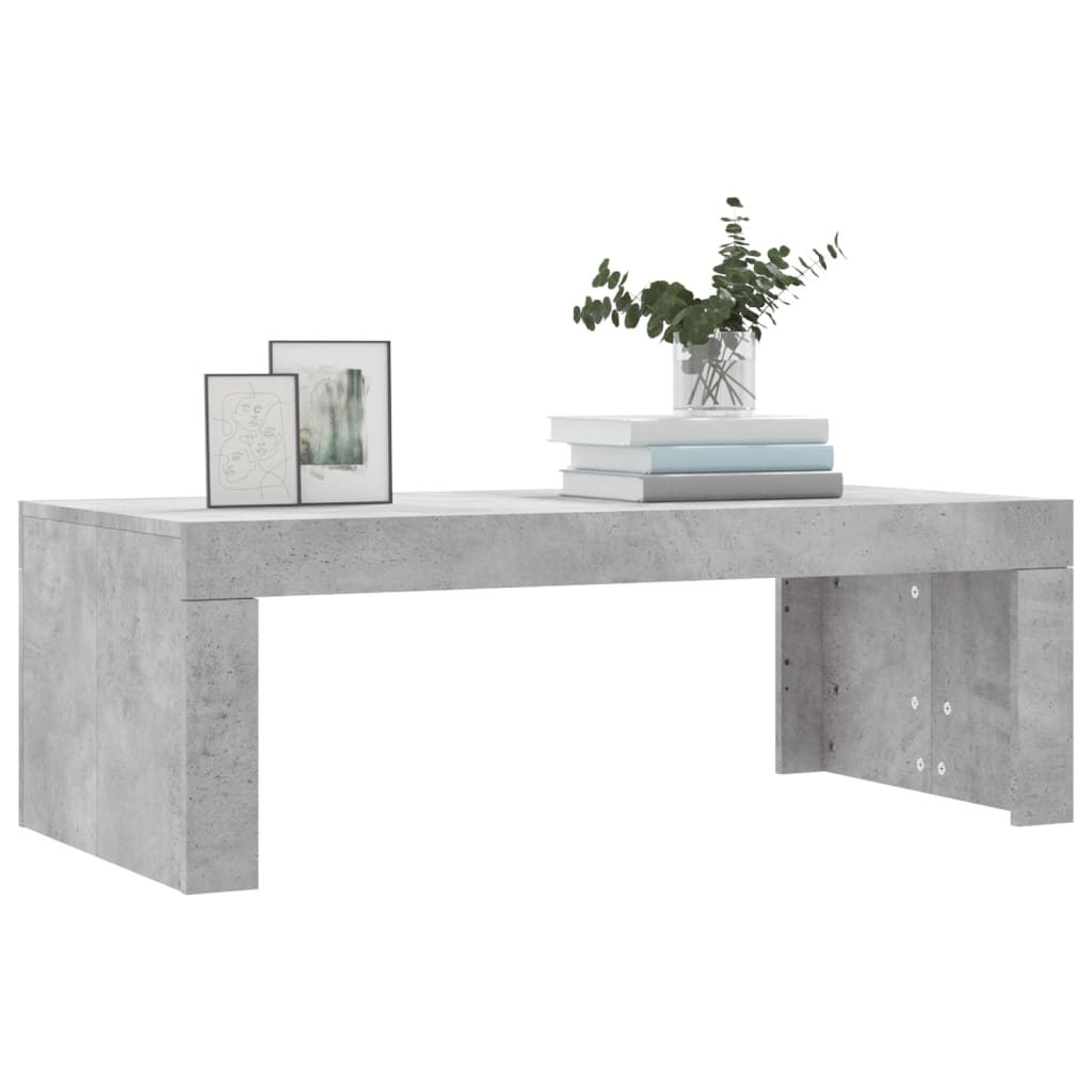 Mesa de centro madera de ingeniería gris hormigón 102x50x36 cm