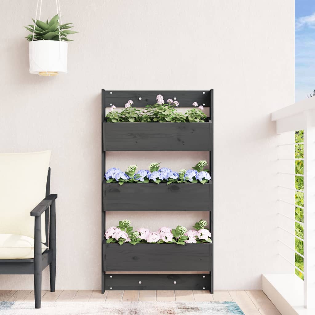 3-tier wall planter made of wood 60x18.5x110 cm 