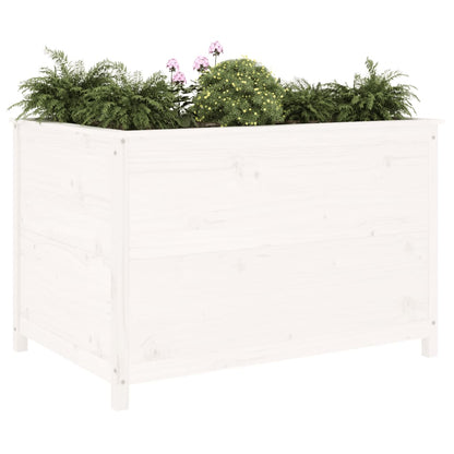 Raised garden bed white pine wood 119.5x82.5x78cm