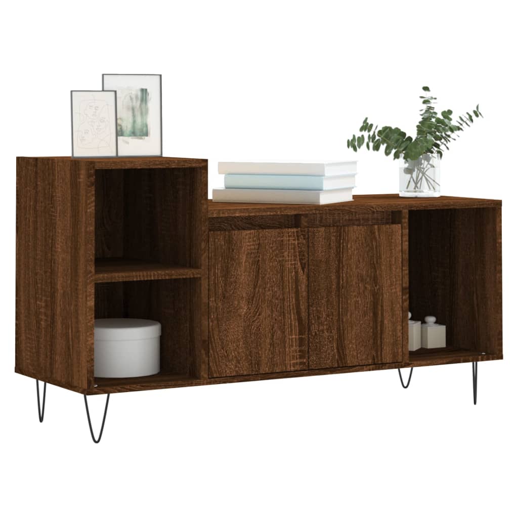 TV cabinet oak brown plywood 100x35x55 cm