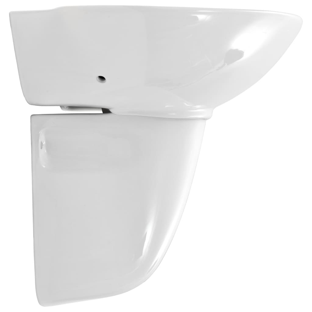 vidaXL Lavabo de pared de cerámica blanco 690x520x210 mm