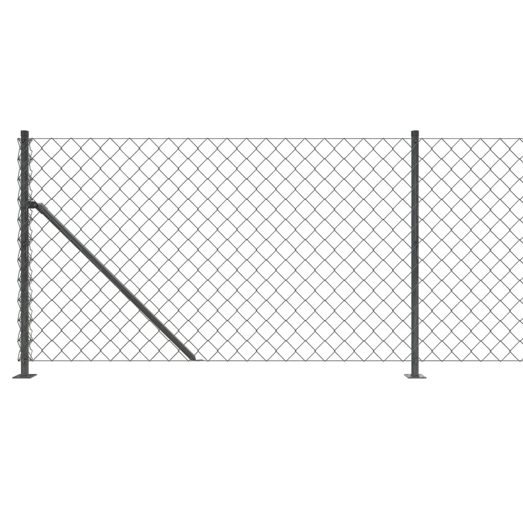 Wire fence with anthracite grey flange 0.8x10 m