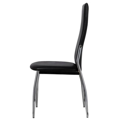 Dining room chairs 6 units black synthetic leather