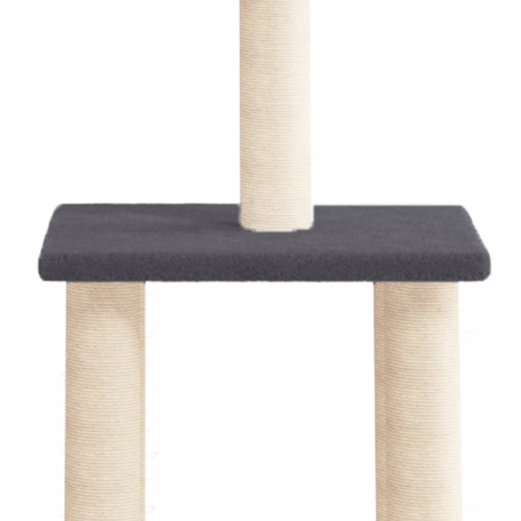 Cat scratching post with sisal posts dark grey 85.5 cm