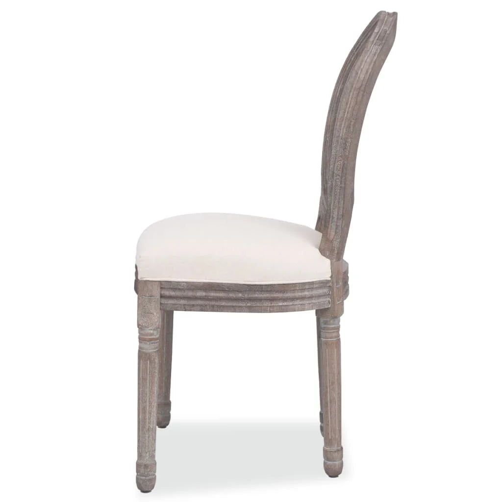 Dining room chairs, 4 units, cream-colored fabric