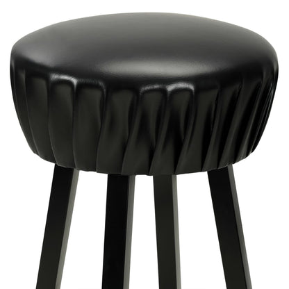 Kitchen stools 2 units black synthetic leather