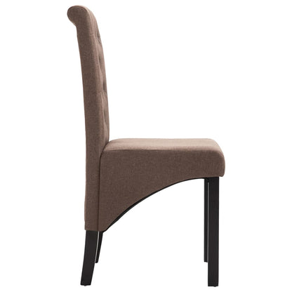 Dining chairs 2 units brown fabric